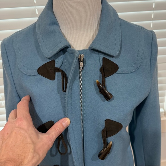 GAP Wool Light Blue Toggle Pea Coat Size S - Picture 4 of 6